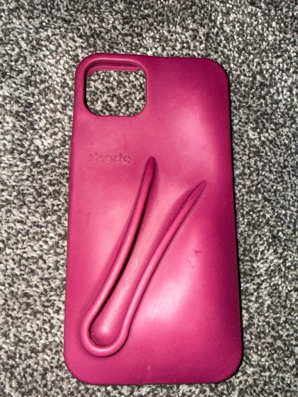 RHODE Raspberry Silicone iPhone Case with Raised Grip Detail